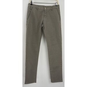 New DP Clothing Dante Men 30 x 31 Gray Brown Argyle Geometric Cotton Chino Pants